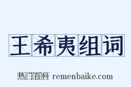 王希夷组词是什么意思的图片